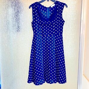 Small blue dress with white polka dots